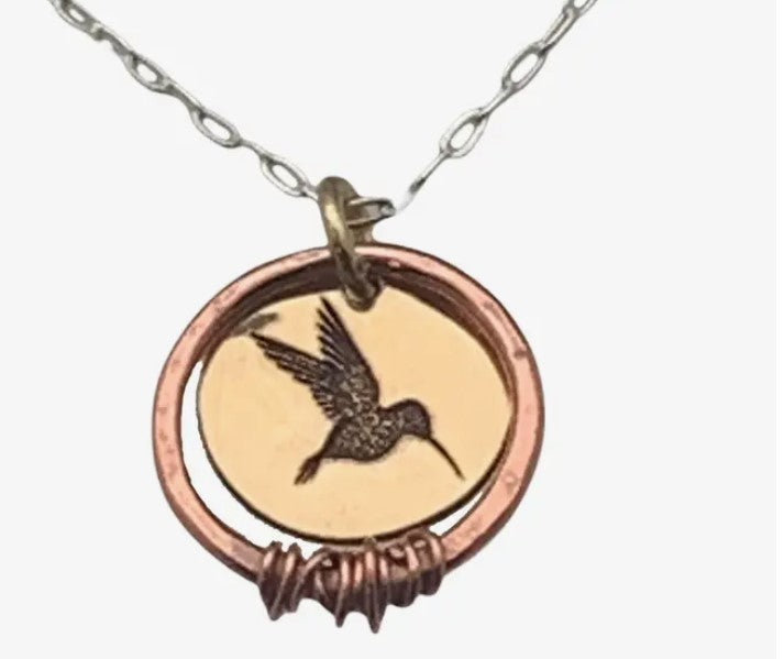 Hummingbird Live for the Little Things Necklace