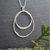 Sterling Silver Double Layer Pendant Necklace