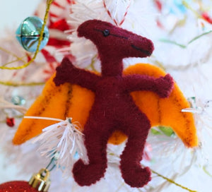 Handmade Felt Dinosaur Ornaments