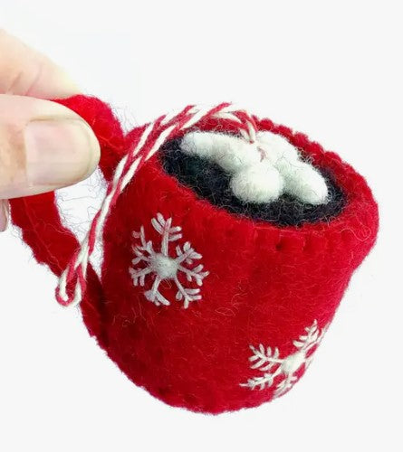 Hot Chocolate Mug Felt Ornament