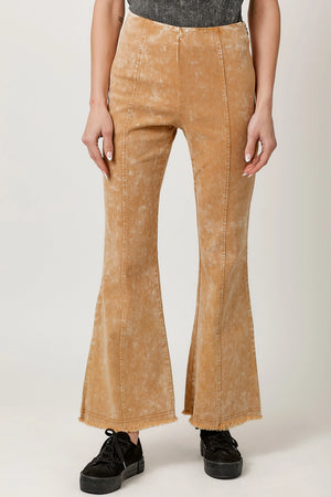High Waisted Flare Pants-Latte
