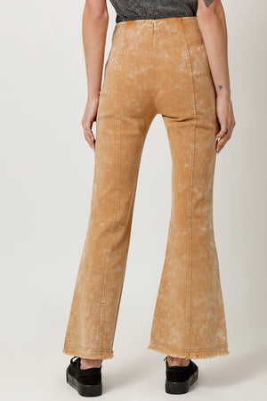 High Waisted Flare Pants-Latte