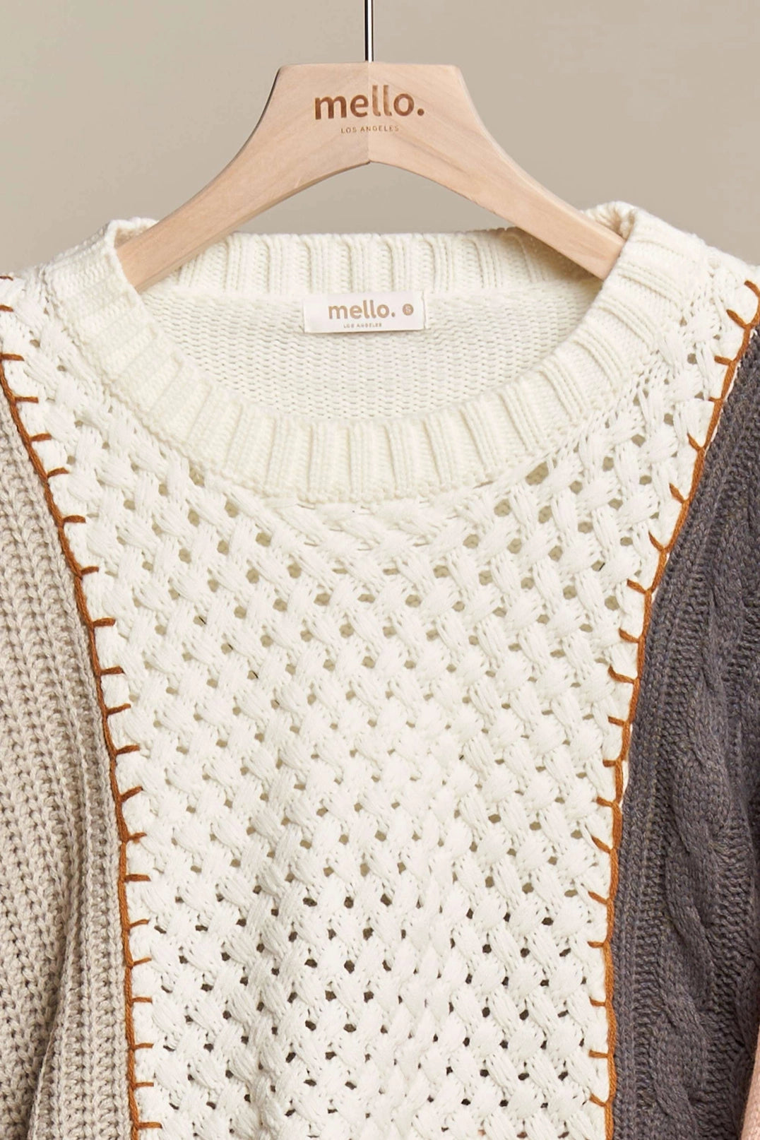 Multi-Fabric Colorblock Sweater