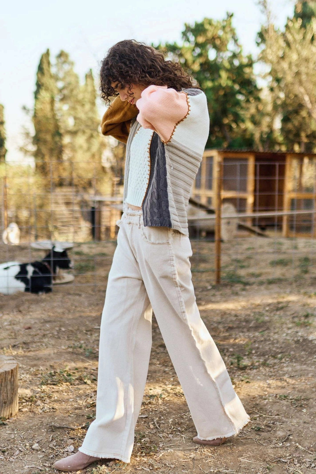 Multi-Fabric Colorblock Sweater