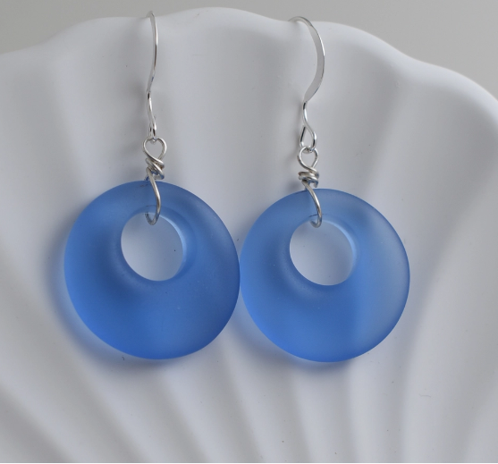 Glowing Periwinkle Eco Glass Earrings