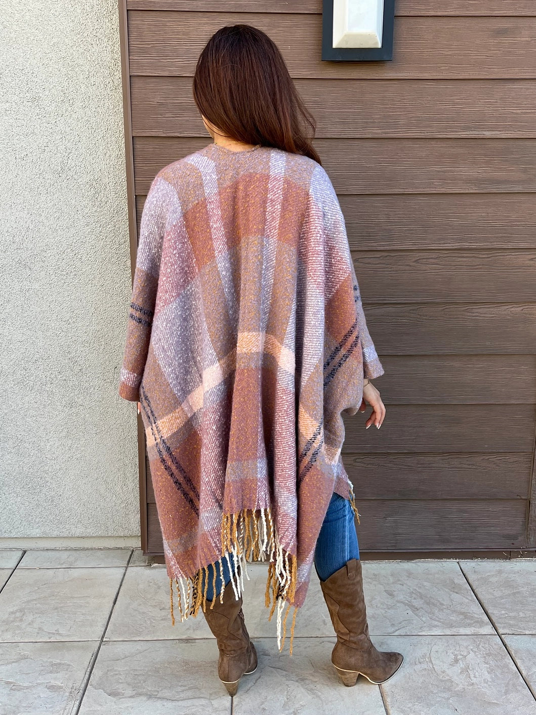 Autumn Sky Plaid Kimono