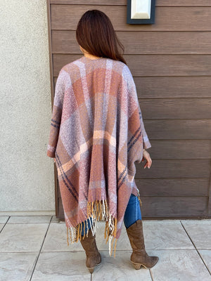 Autumn Sky Plaid Kimono