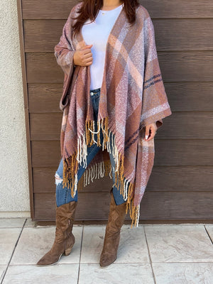 Autumn Sky Plaid Kimono