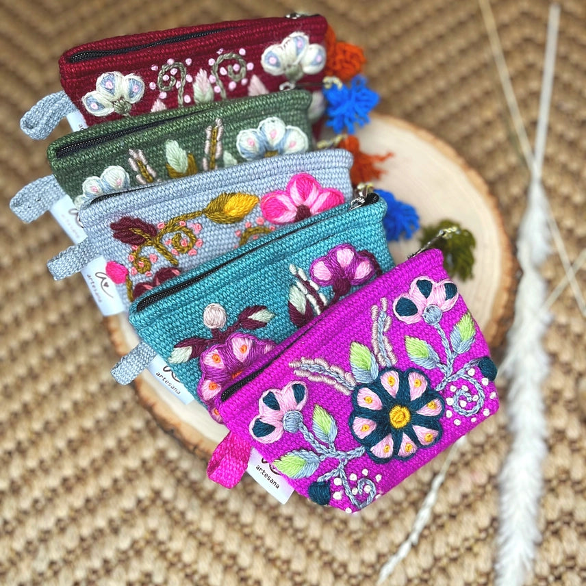 Hand-Embroidered Small Pouches
