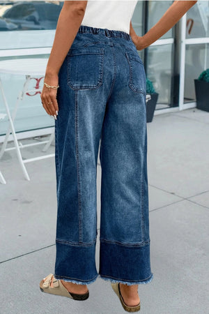 Wide Leg Prussian Blue Jeans