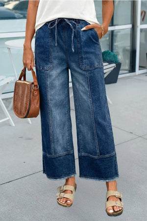 Wide Leg Prussian Blue Jeans