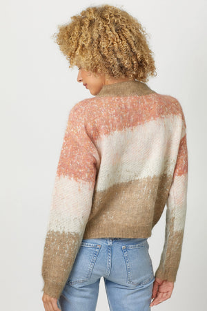 Tri-Color Half Zip Sweater