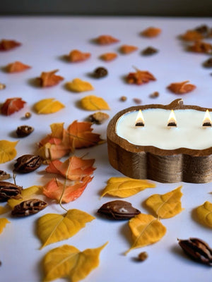 Pumpkin Dough Bowl Beeswax Candles