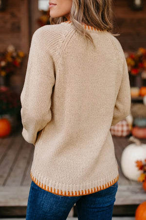 Embroidered Pumpkin Sweater