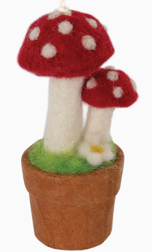 Felt Potted Mushroom Ornaments