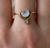 Cradled Moonstone Brass Ring