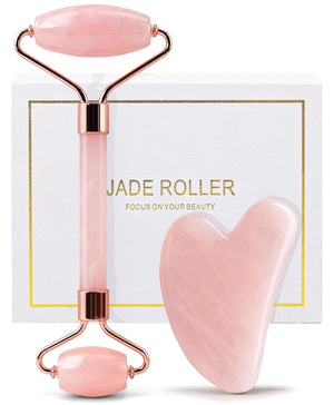 Rose Quartz Gua Sha & Facial Roller Set