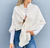 Ivory Ruffled Belted Shawl