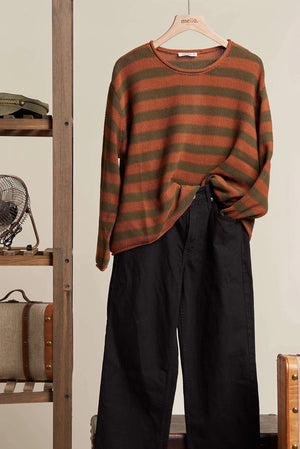 Rust Red Striped Sweater