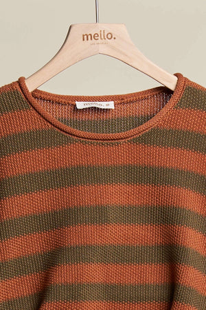 Rust Red Striped Sweater