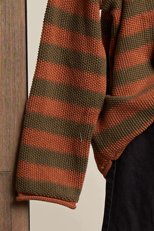 Rust Red Striped Sweater