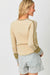 Sand Striped Trim Raglan Sweater
