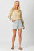 Sand Striped Trim Raglan Sweater
