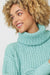 Seafoam Cropped Turtleneck Sweater
