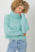 Seafoam Cropped Turtleneck Sweater