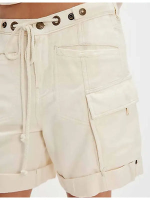 White Drawstring Shorts