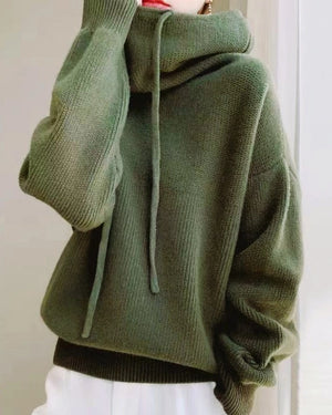Slouchy Green Turtleneck Sweater