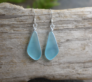 Aqua Solo Drop Eco Glass Earrings