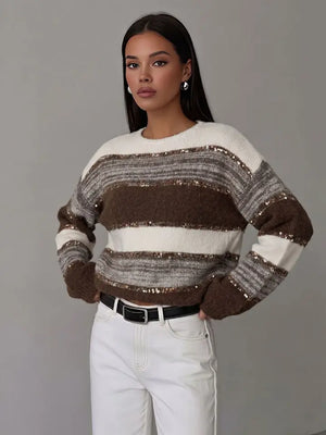 Glittery Striped Sweater