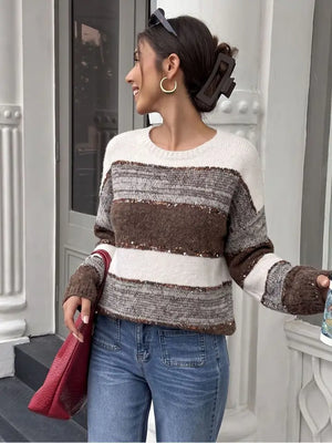 Glittery Striped Sweater
