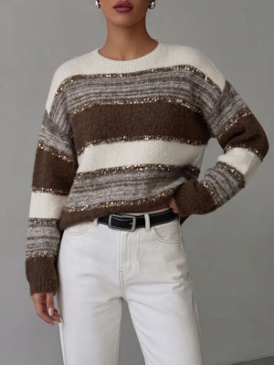 Glittery Striped Sweater