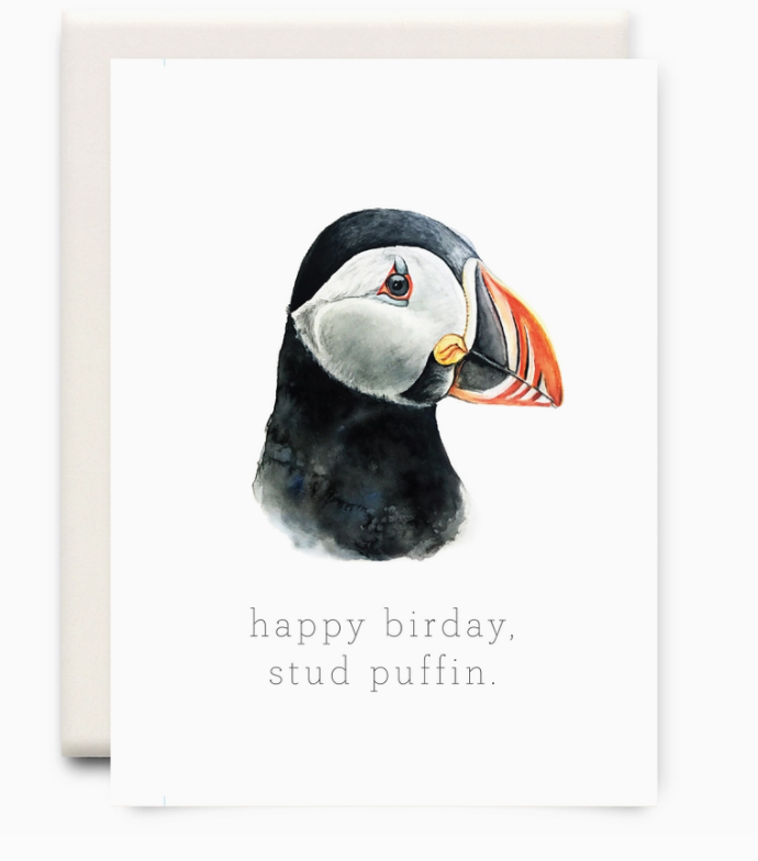 Stud Puffin Birthday Card