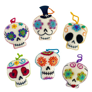 Assorted Felt Sugar Skull Ornaments