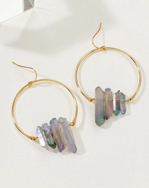 Super Nova Rainbow Quartz Hoops