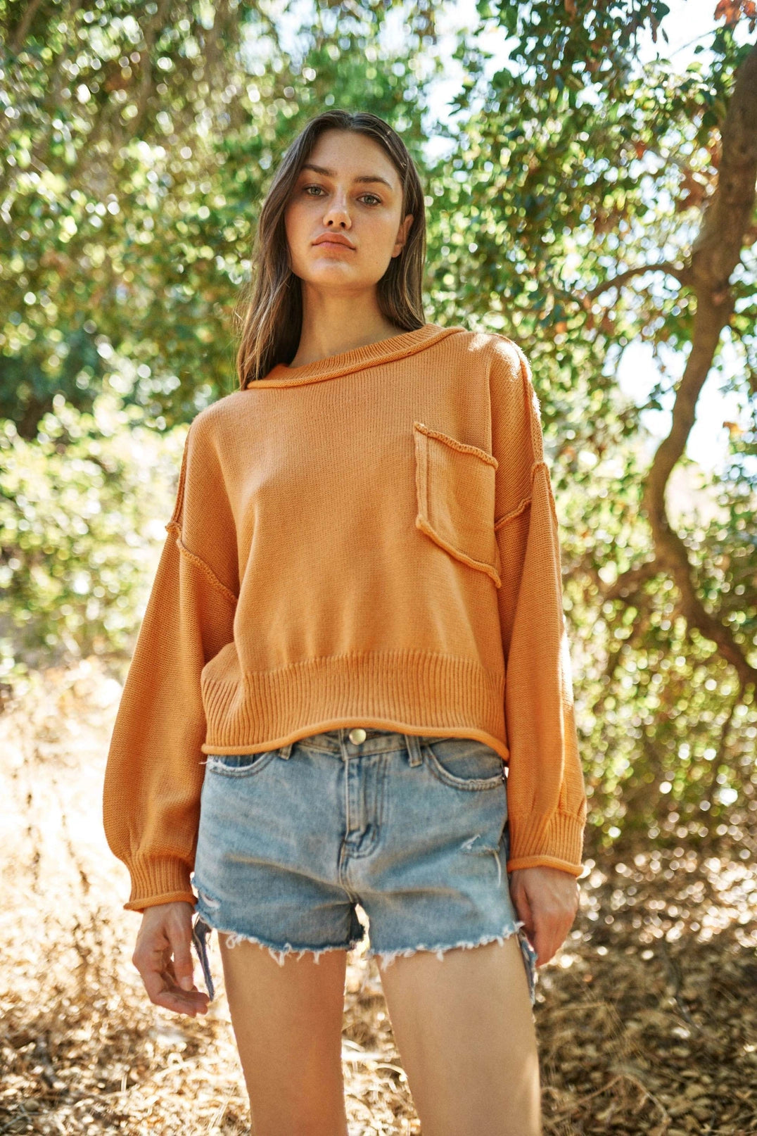 Round Neck Pumpkin Sweater