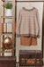 Taupe Stripe V-Neck Sweater