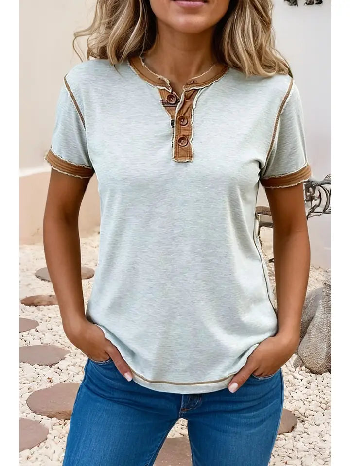 Grey Patchwork Top