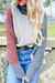 Red & Gray Color Block Turtleneck Sweater