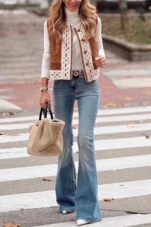 Brown Lace Vest