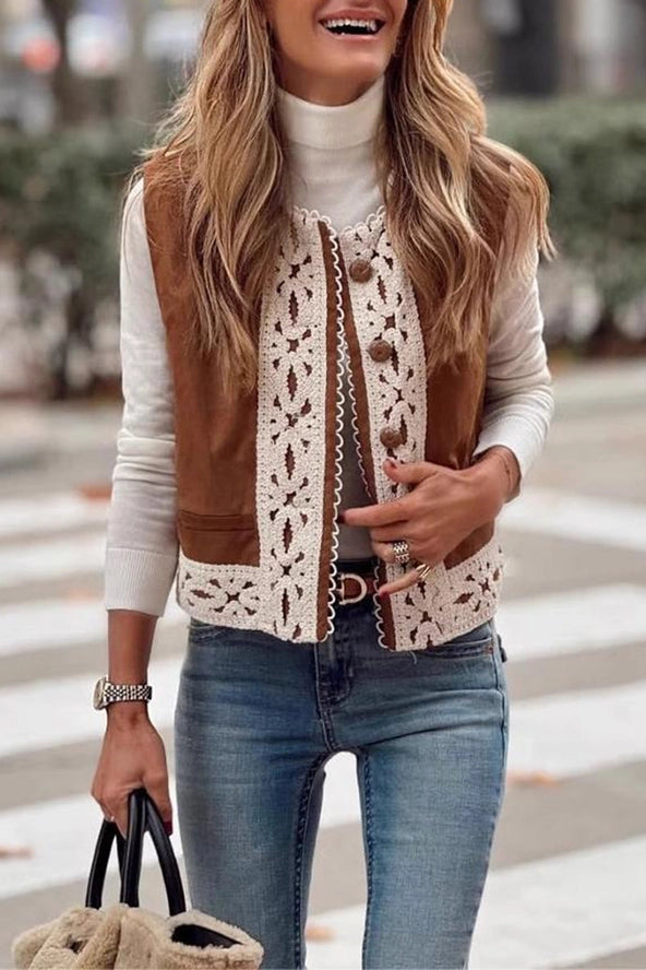 Brown Lace Vest