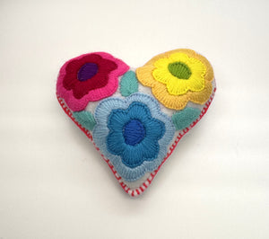 Large Embroidered Message Hearts