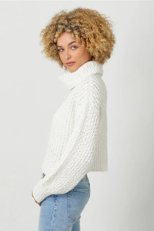 Ivory Cropped Turtleneck Sweater