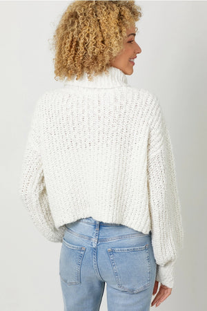 Ivory Cropped Turtleneck Sweater