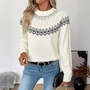 Fair Isle White Knit Sweater