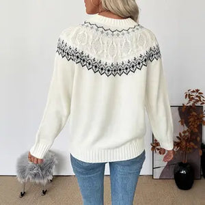 Fair Isle White Knit Sweater