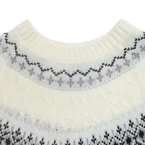 Fair Isle White Knit Sweater